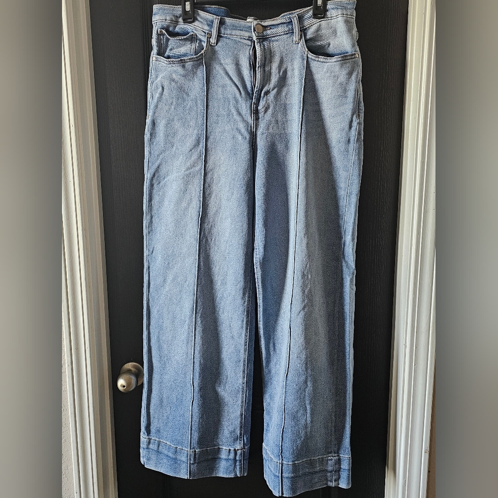 Kensie Jean Vintage Luxe 'THE KAYLA' High Rise Wide Leg Blue Jean